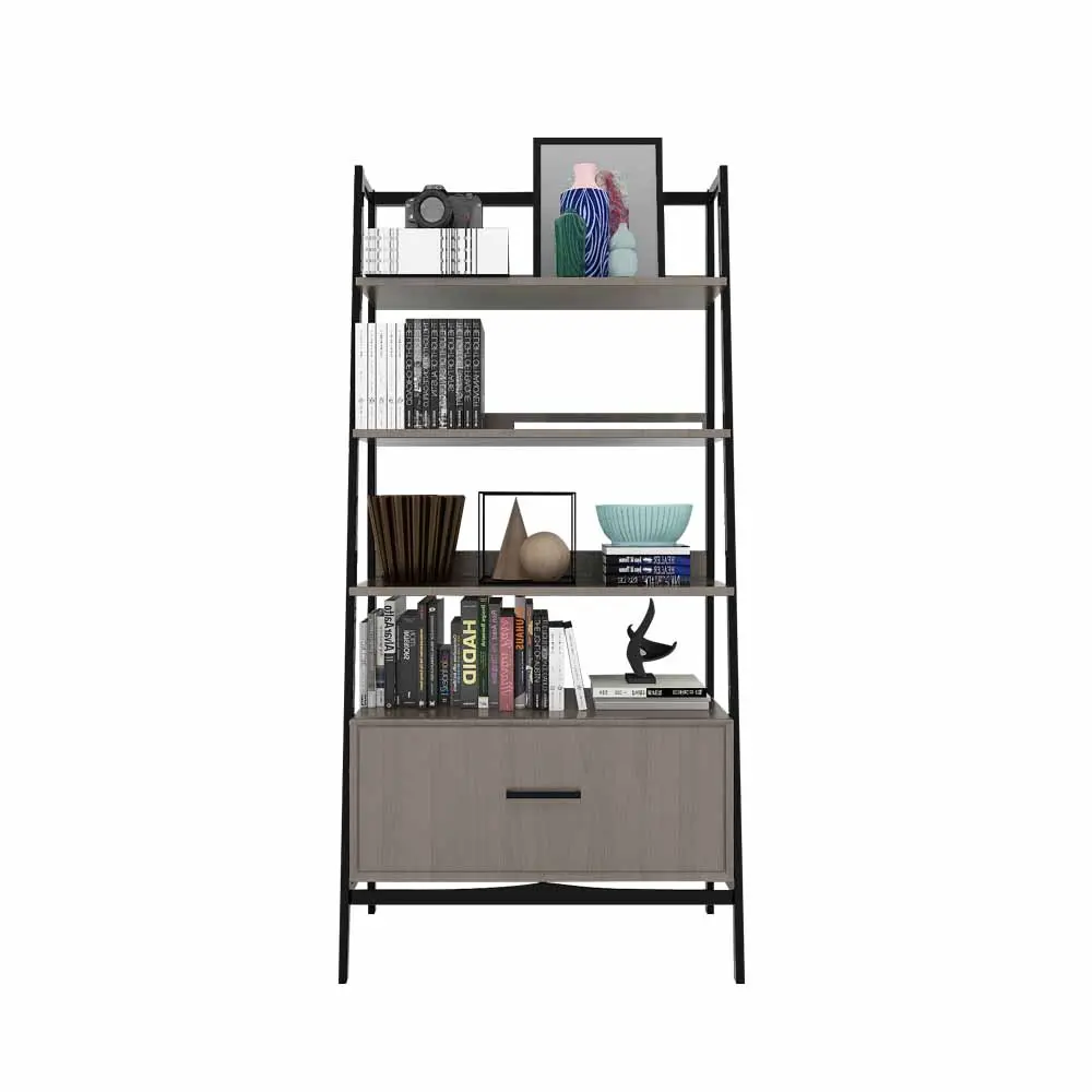 Industrial Metal and Wood Bookcase