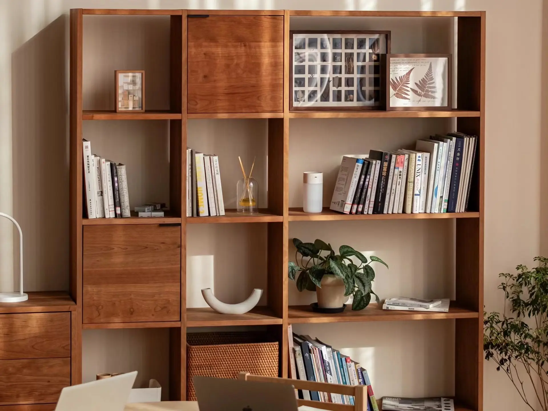 solid wood bookshelf