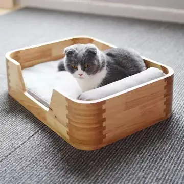 Bamboo Pet Bed with Cushion
