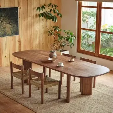 Classic Oval Solid Wood Dining Table Set 