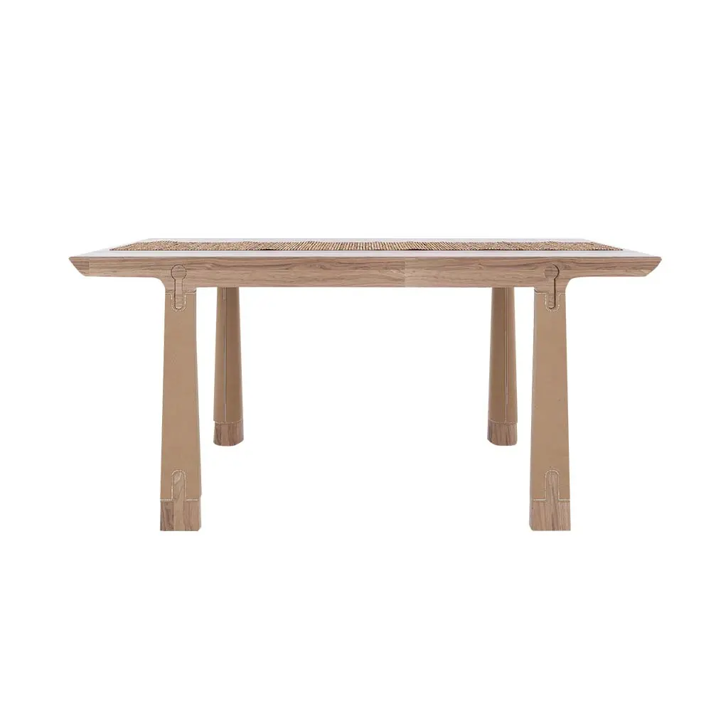 Spacious Rectangular Natural Wooden Desk