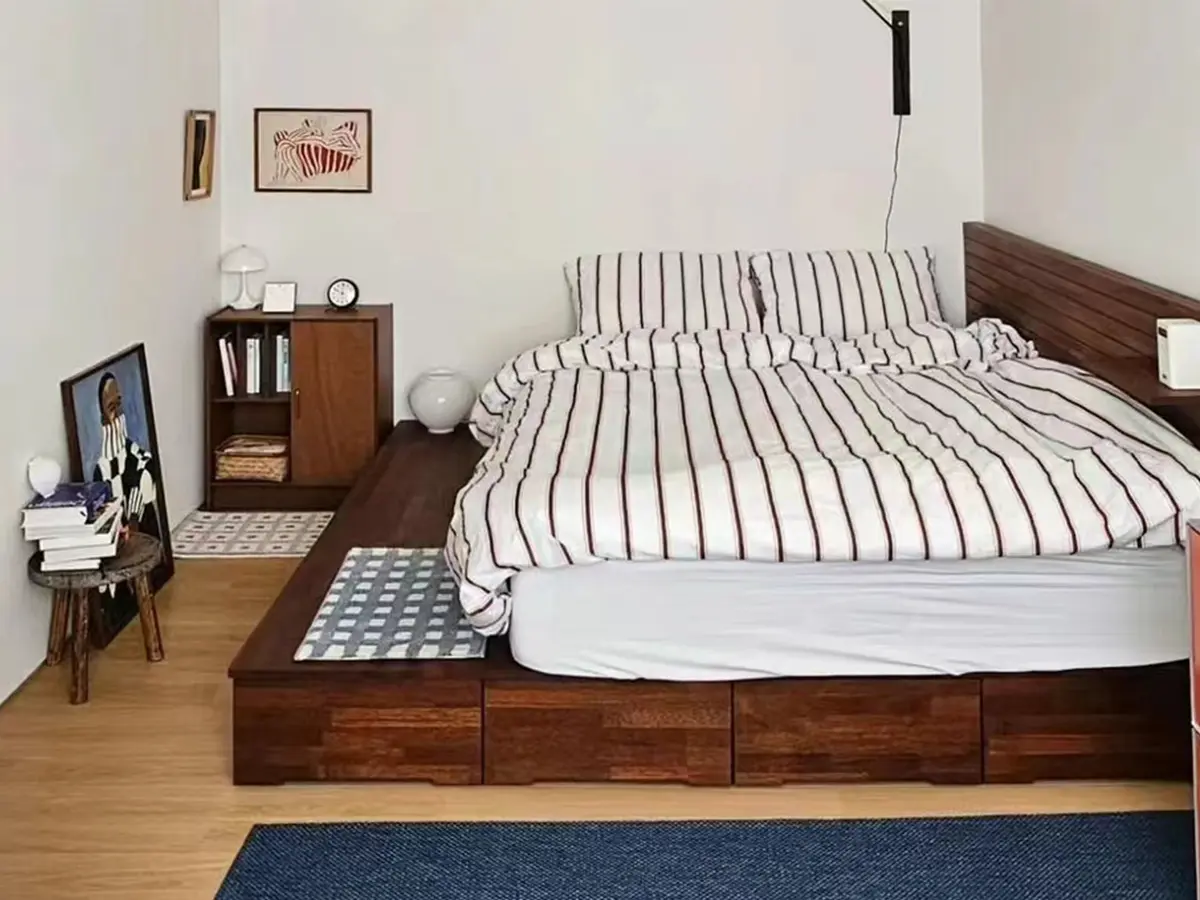 wooden bed