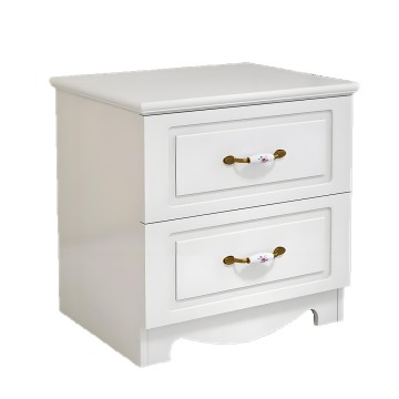 Classic White Nightstand with Spacious Drawers