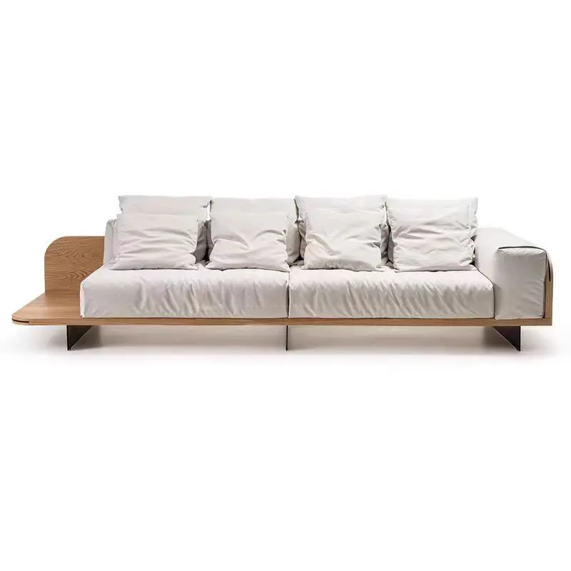 Wooden Frame Sofa with Neutral Cushions