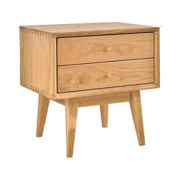 Mid-Century Modern Natural Wood Nightstand